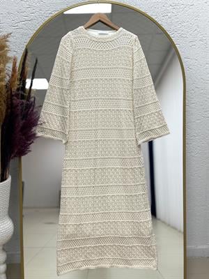 Karilia Ajurlu İkili Elbise-SA70337 Taş