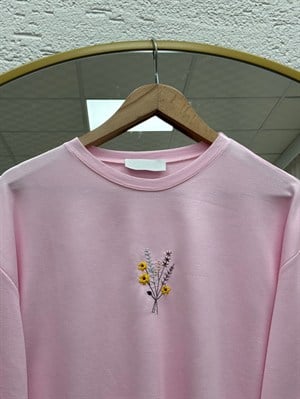 Mehşah Çiçek Desenli Bluz-SS13137 Pembe