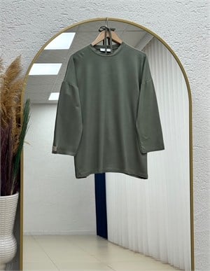 Şahyar Kol Etiketli Salaş Tunik-NA855 Haki
