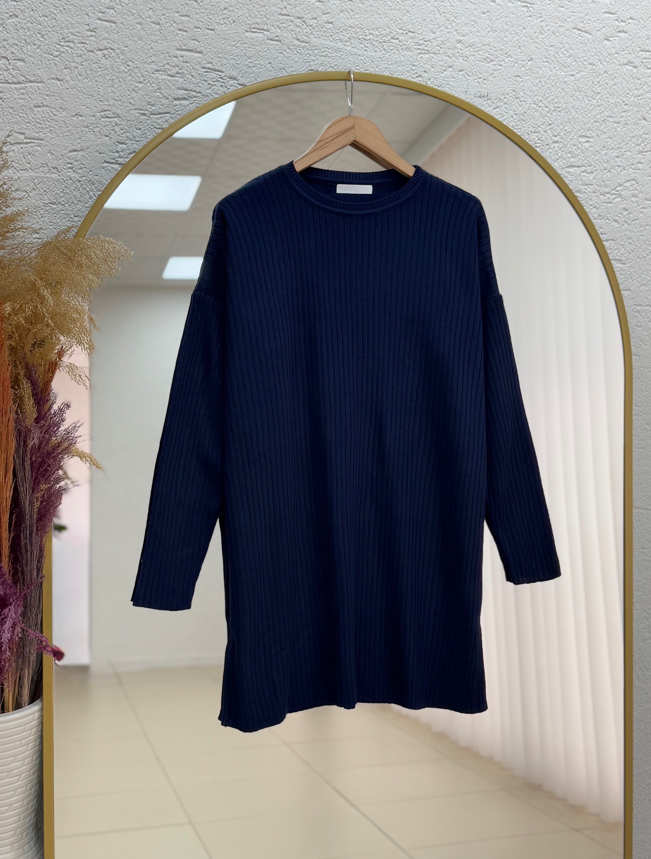 Alosia Fitilli Düz Tunik-Zİ6152 Lacivert