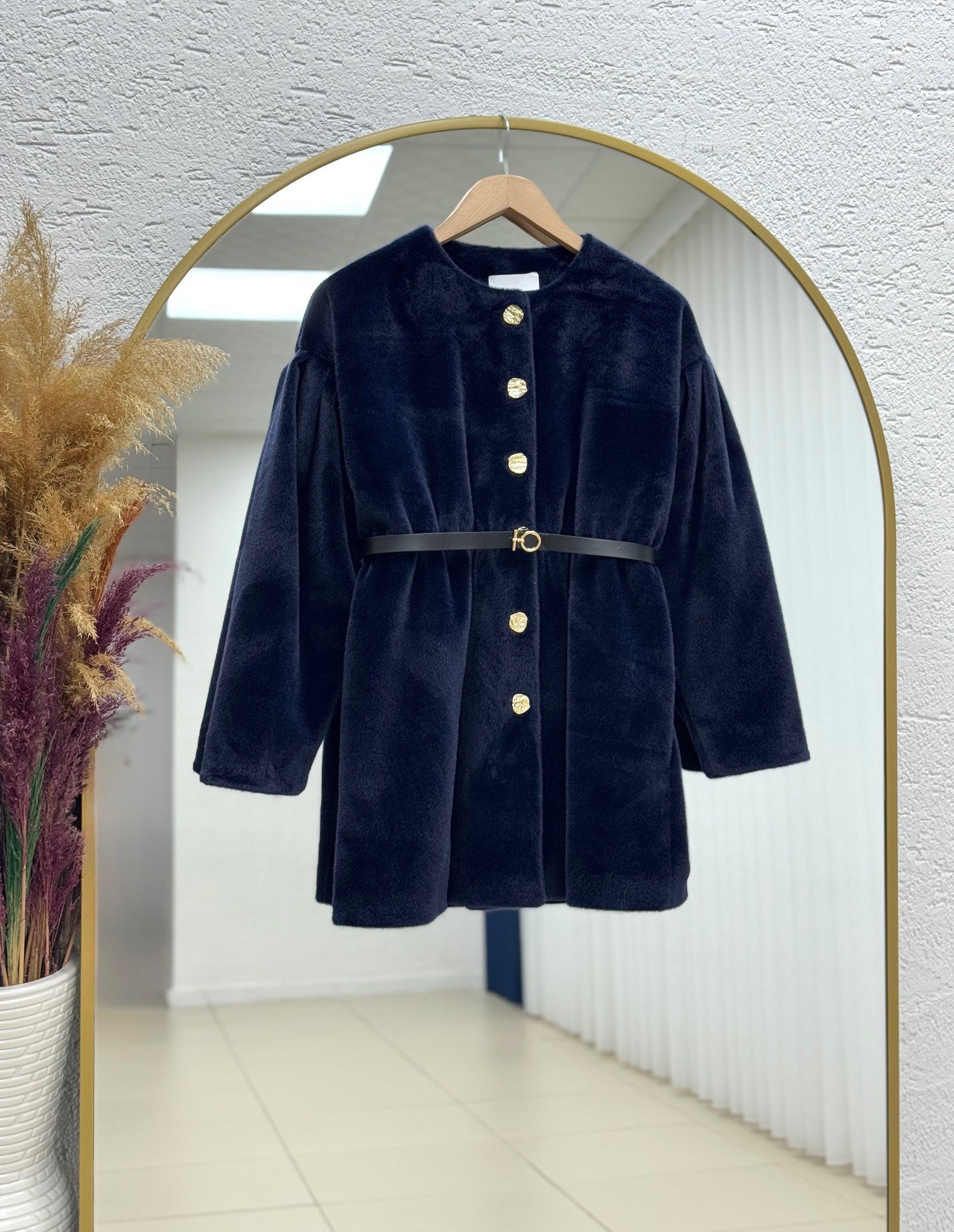 Barra Beli Lastikli Gold Düğmeli Balon Kol Fox Kaban-ZŞ6015 Lacivert