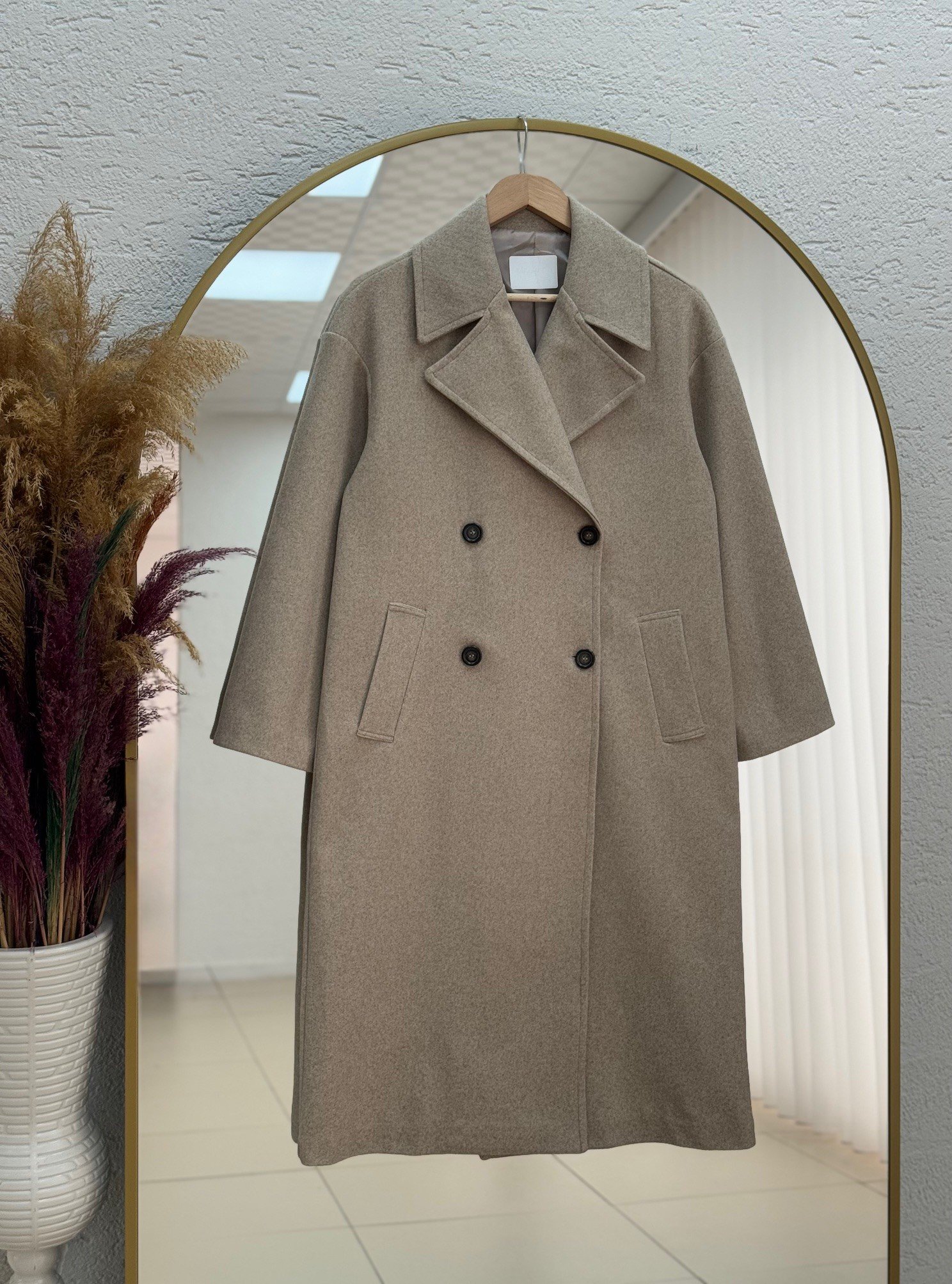 Batya Dört Düğmeli Kaban-KT0190 Vizon