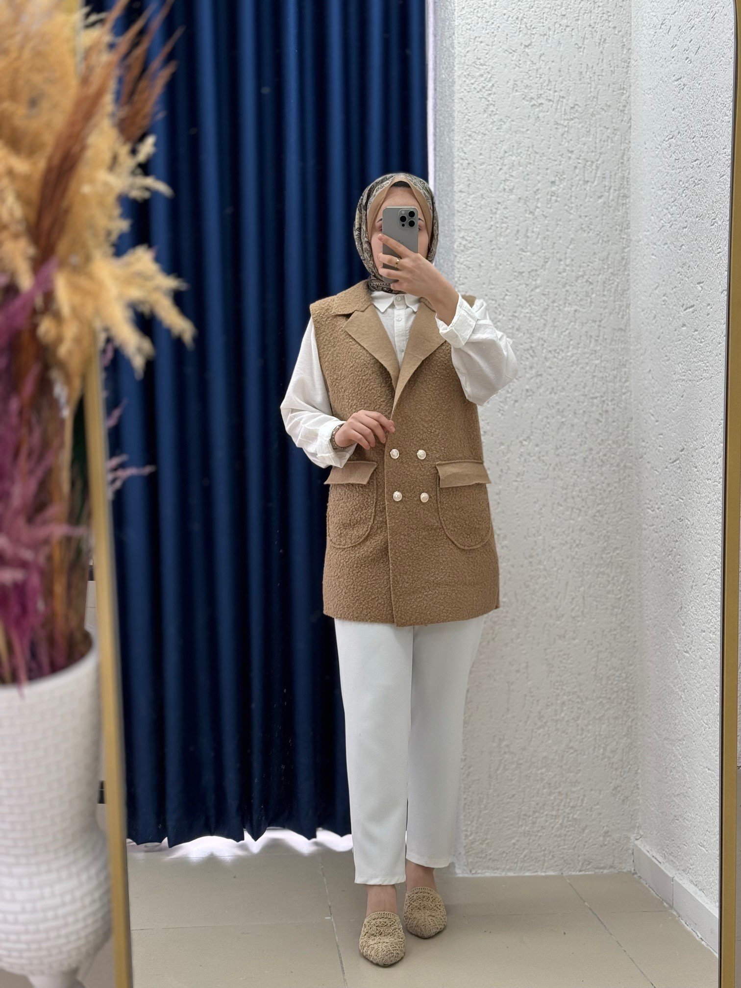 Beliz Kapak Cepli Buklet Yelek-FS1238 Kahve