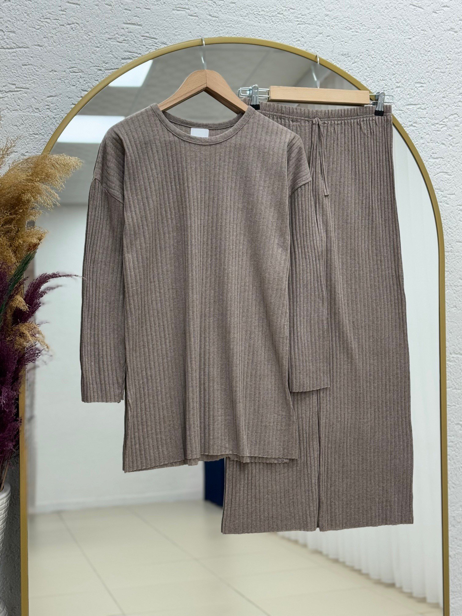 Camita Fitilli Pantolonlu Takım-AE1700 Vizon