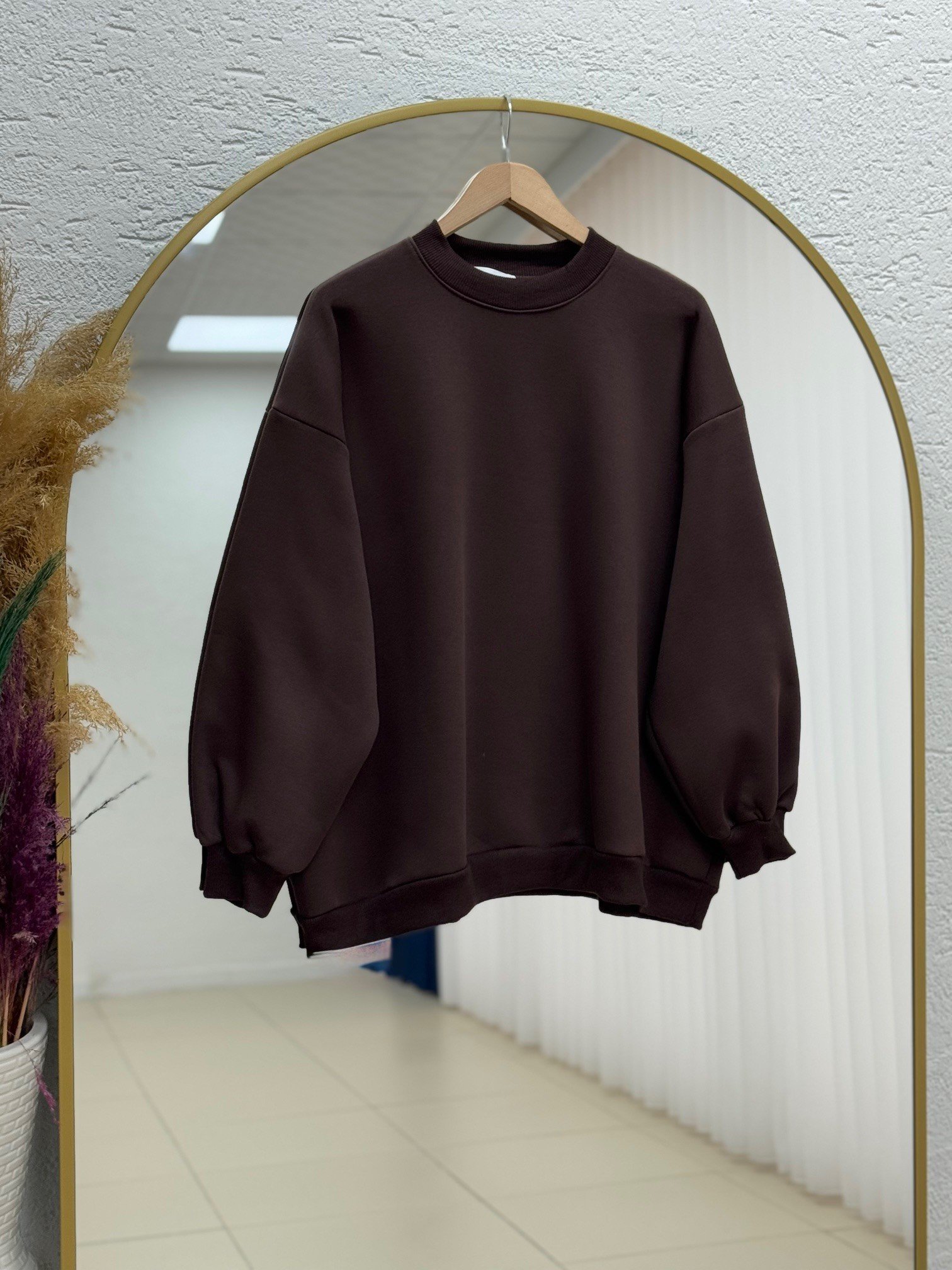 Capilia Üç İplik Düz Sweat-NL308 Kahve