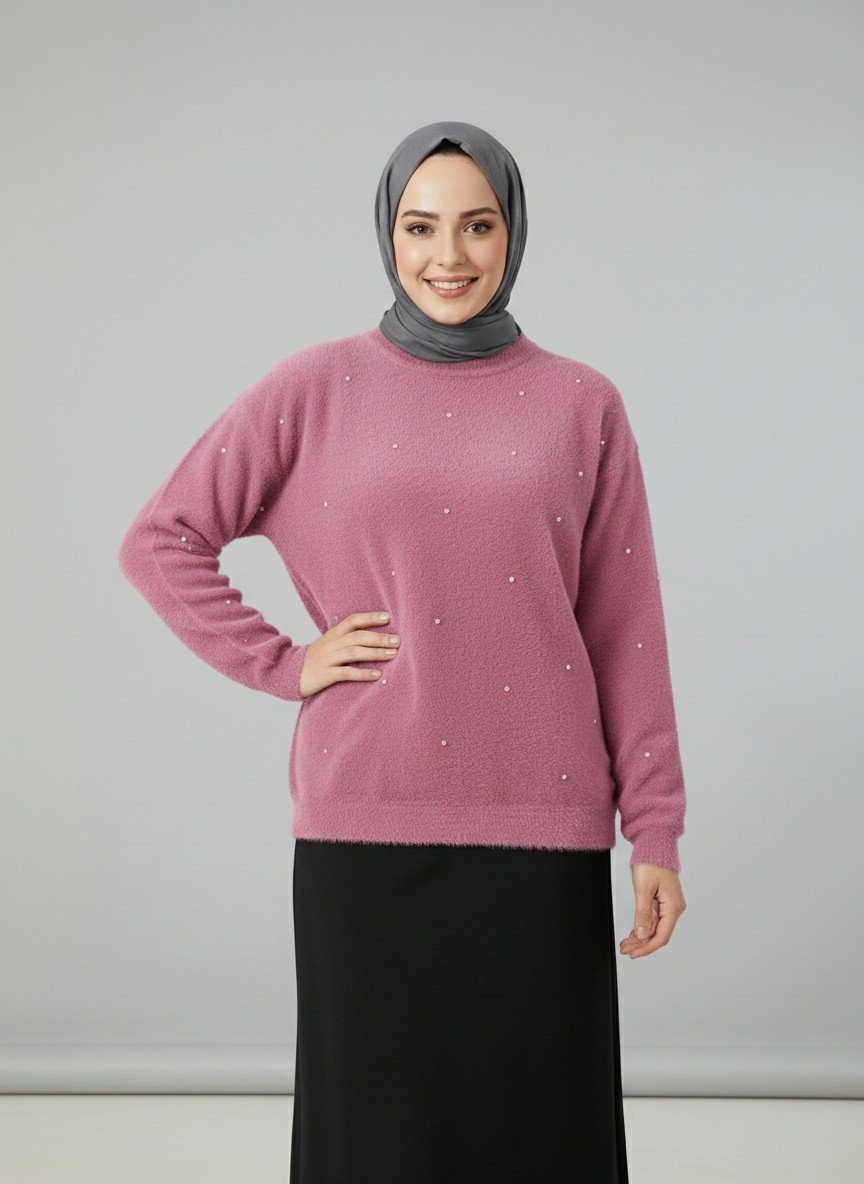 Capista Taşlı Sakallı Kazak-KR5027 Pembe