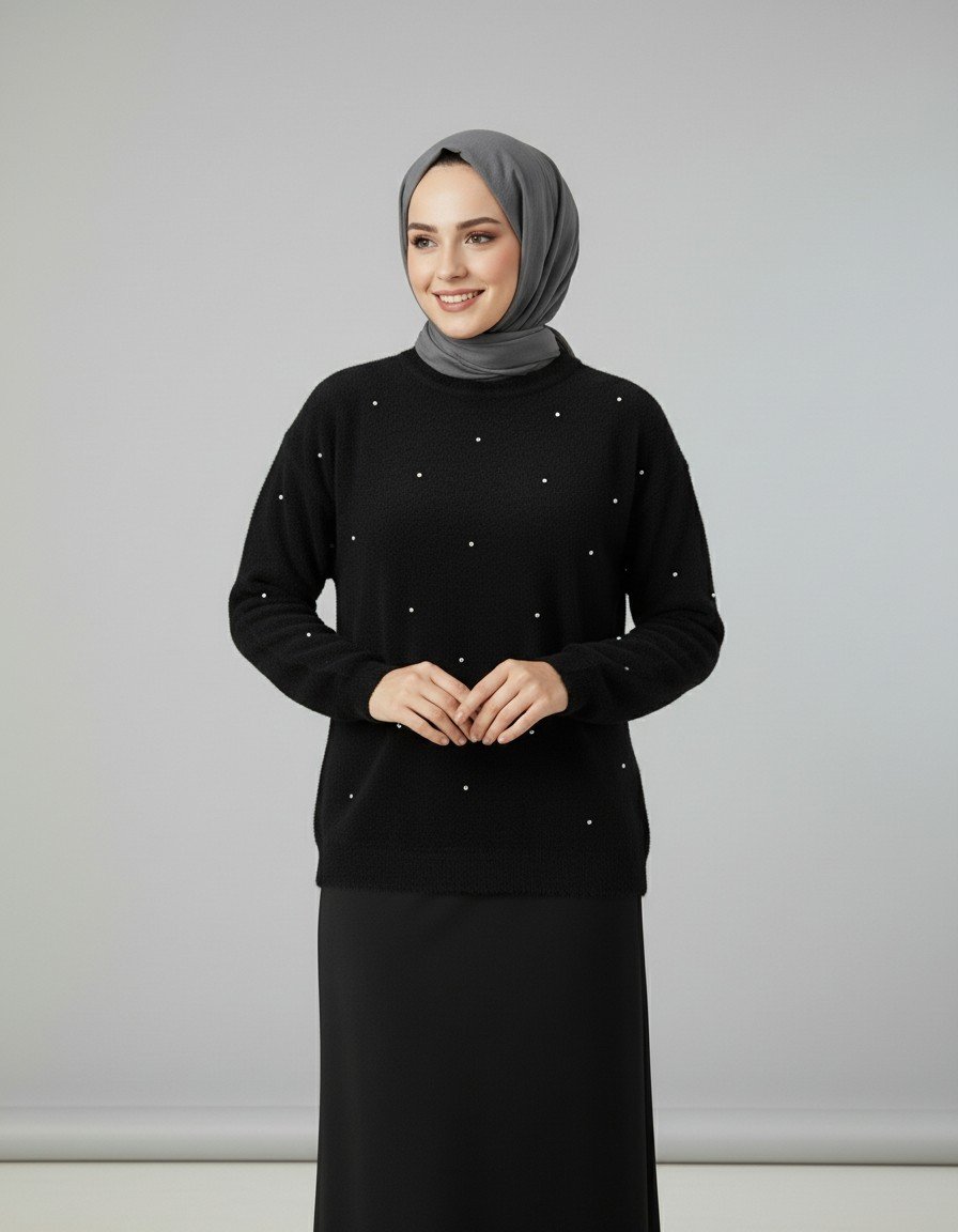 Capista Taşlı Sakallı Kazak-KR5027 Siyah