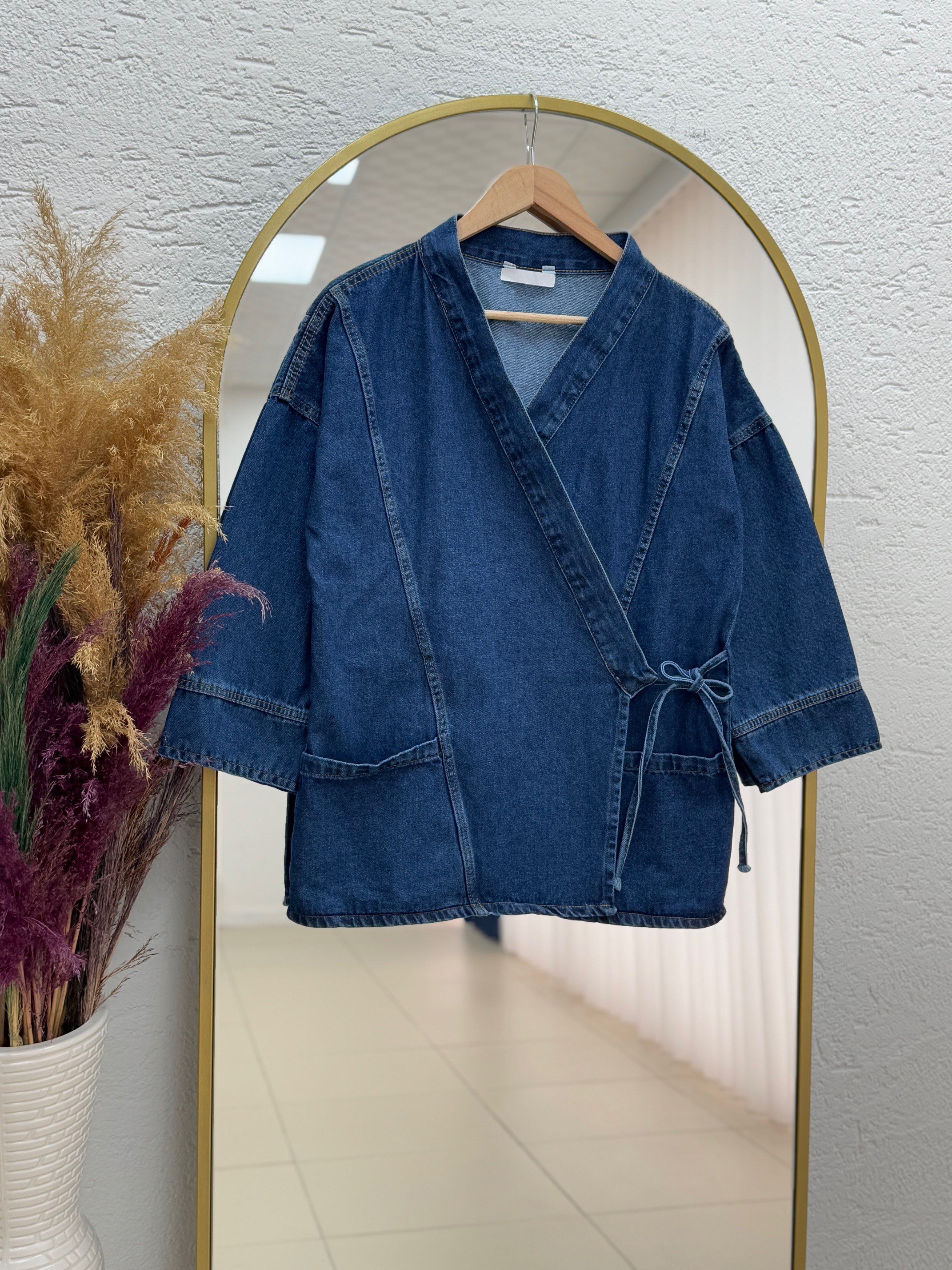 Capora Yandan Bağlamalı Çift Cepli Kot Ceket-LS6660 Kot Rengi