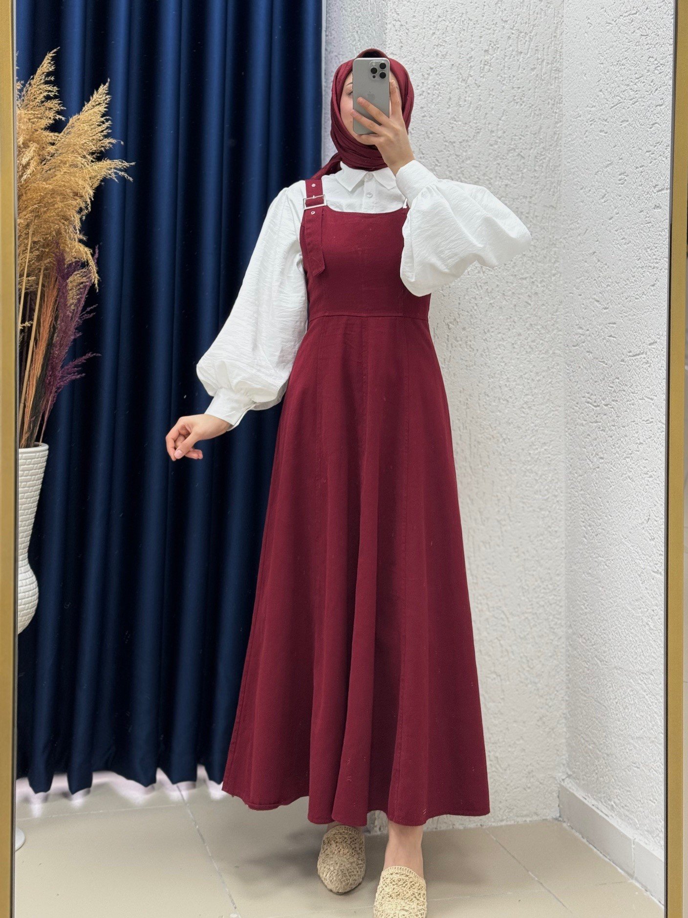 Celia Sülfür Gabardin Jile-BN4289 Bordo
