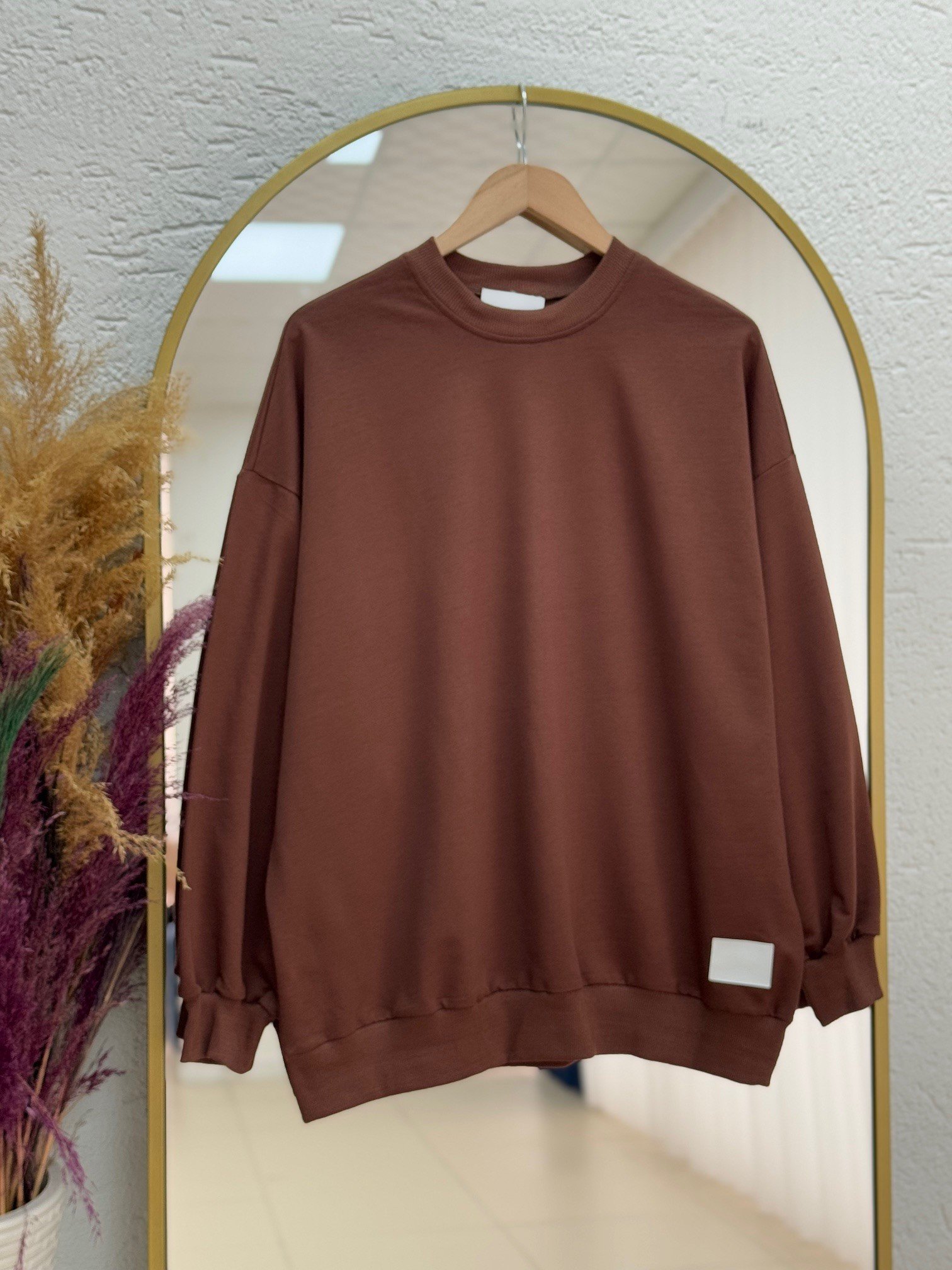 Celista Altı Etiketli İki İp Düz Sweat-BN4348 Kahve