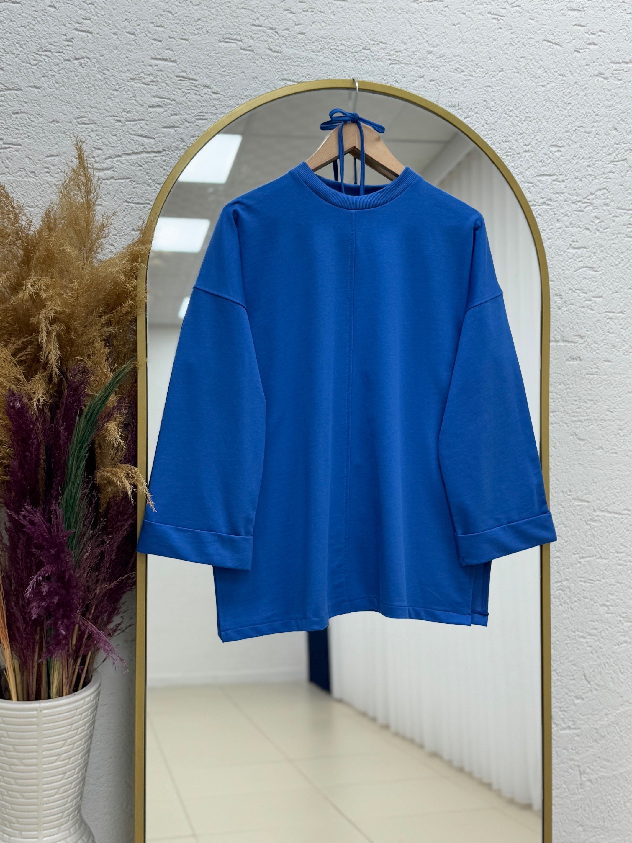 Doryla Kol Ucu Dikiş Detay Sweat-BN4498 İndigo