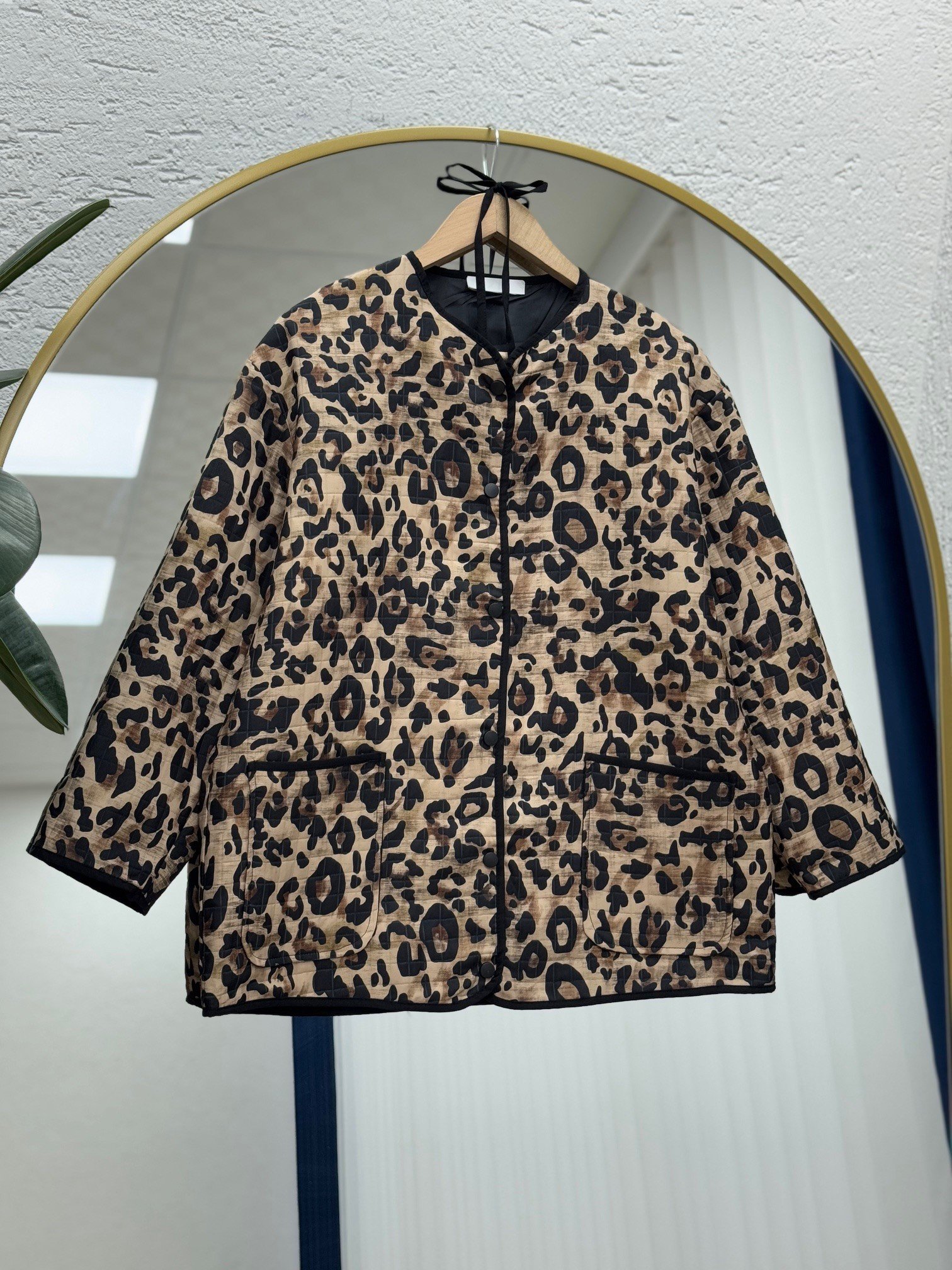 Elique Çıtçıtlı Çift Cepli Desenli Ceket-BN4325 Leopar