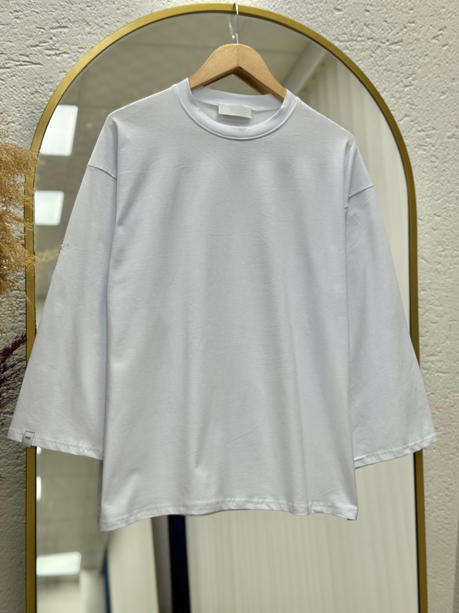 Gavoria Düz Penye Tunik-MA7451 Beyaz