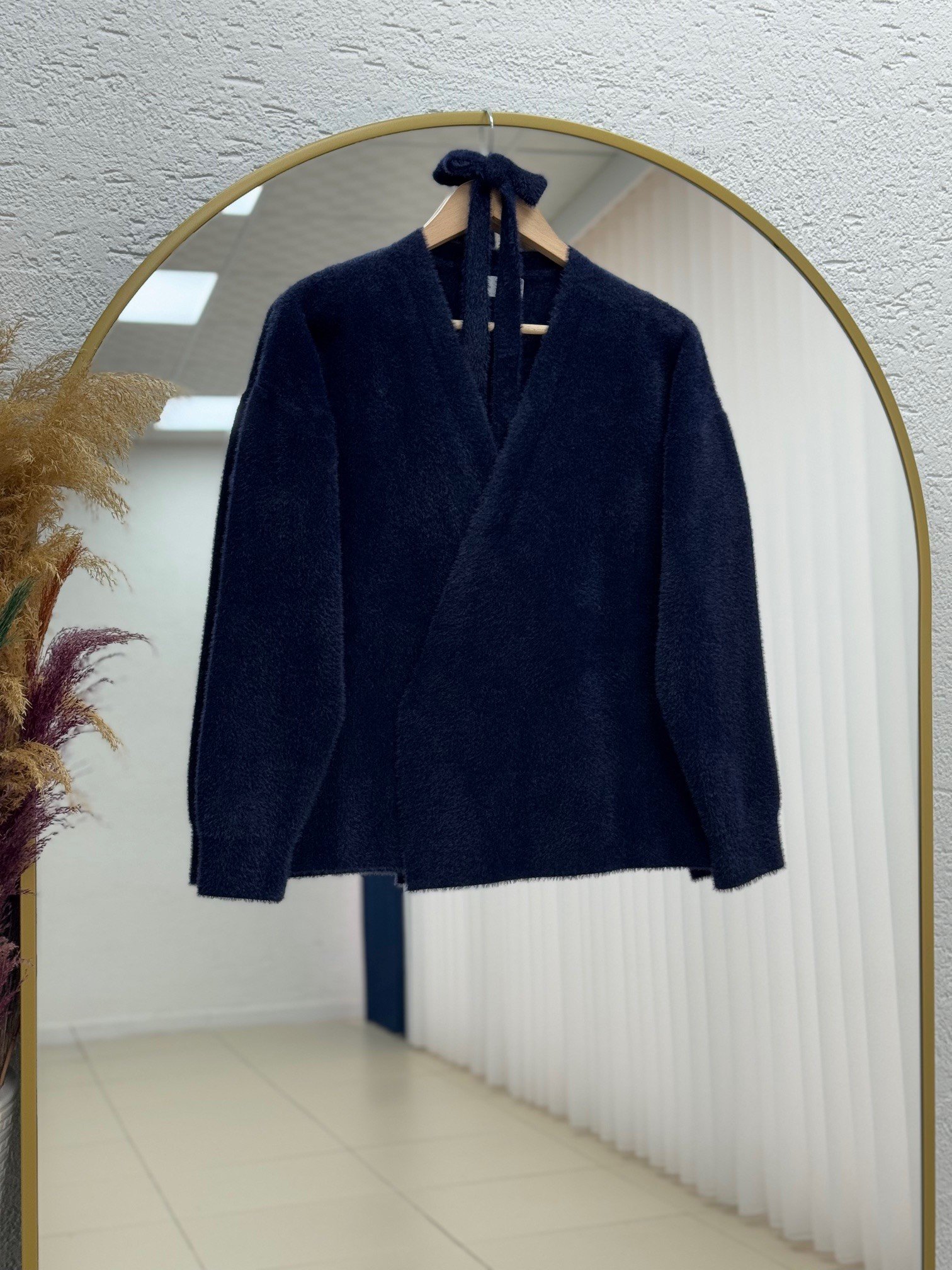 Golnaz Bağlamalı Sakallı Kruvaze Hırka-KR5031 Lacivert