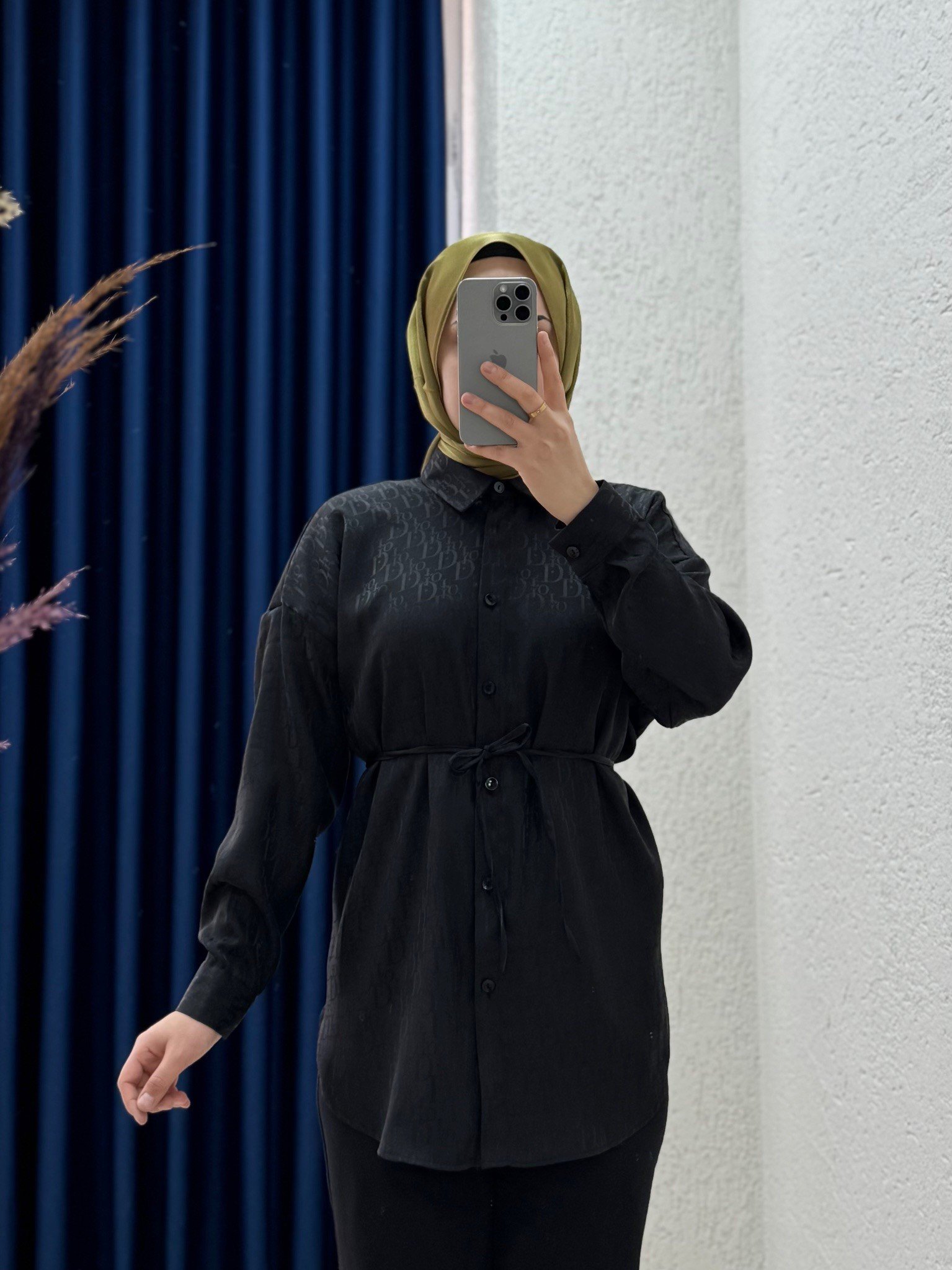 İzel Jakarlı Gömlek-BN4121 Siyah