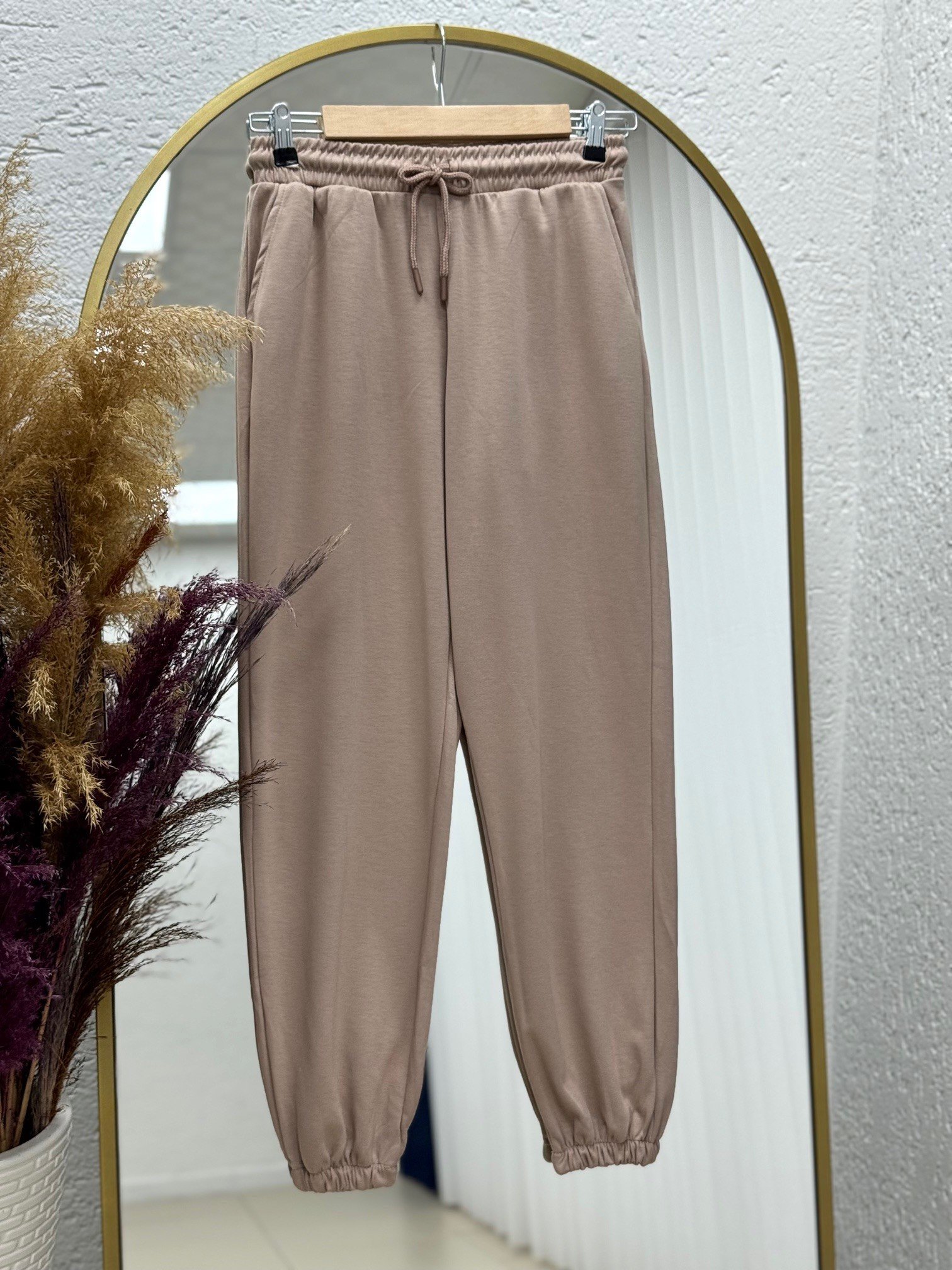 Karedra Paça Lastikli İki İp Eşofman-MT5685 Vizon