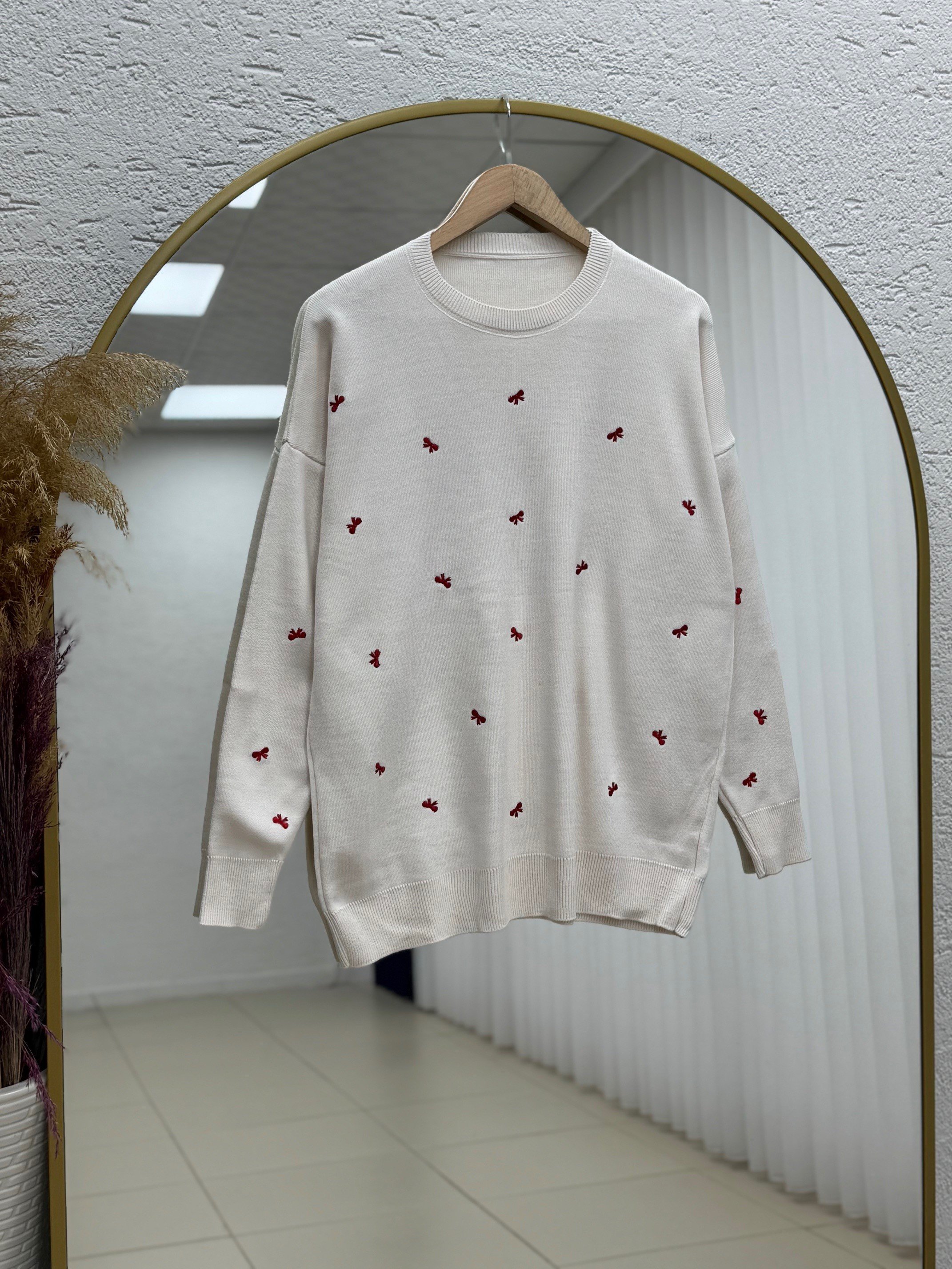 Karuna Fiyonk Detay Örme Kumaş Kazak-SY3251 Ekru