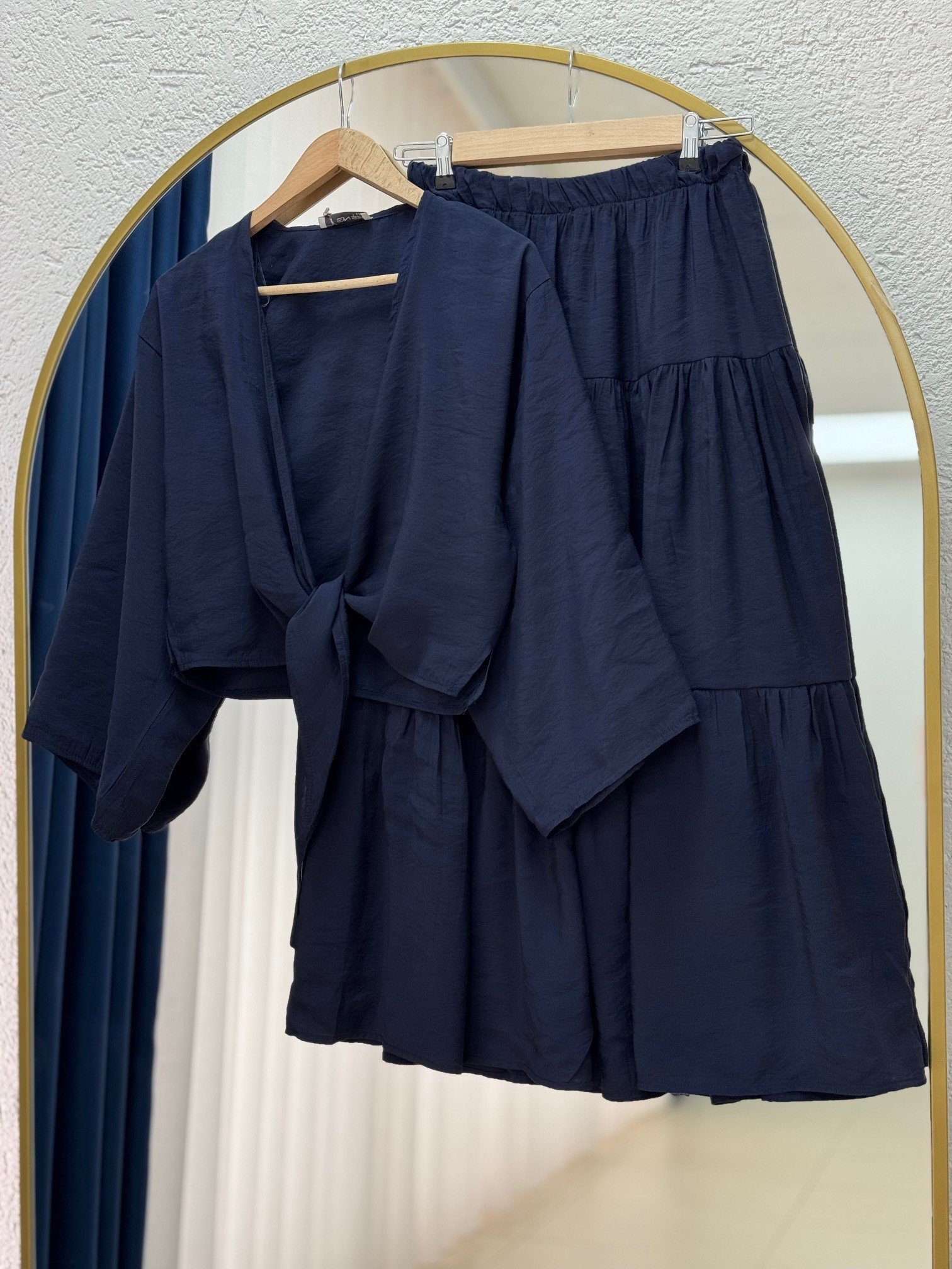 Lunique Eteği Katkatlı Bağlamalı Takım-EK630 Lacivert