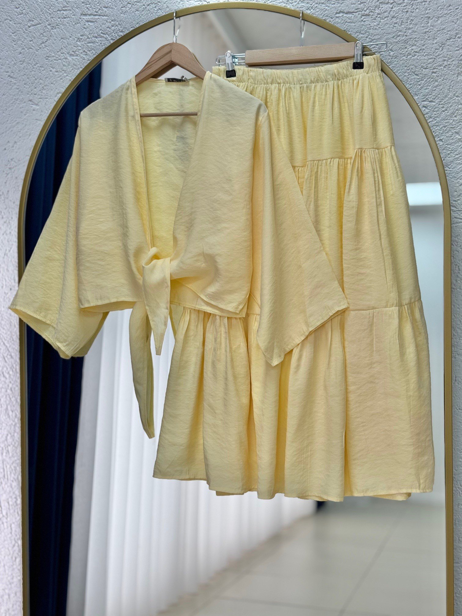 Lunique Eteği Katkatlı Bağlamalı Takım-EK630 Sarı