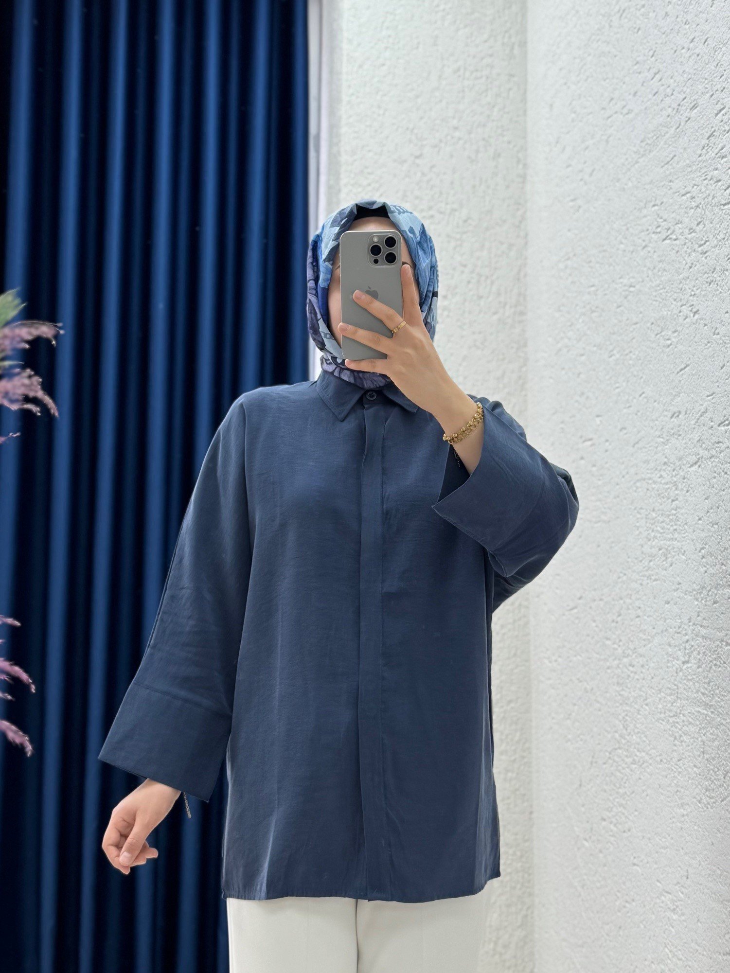 Sanisa Tek Cepli Düğmeli Düz Gömlek-Zİ2166 Lacivert