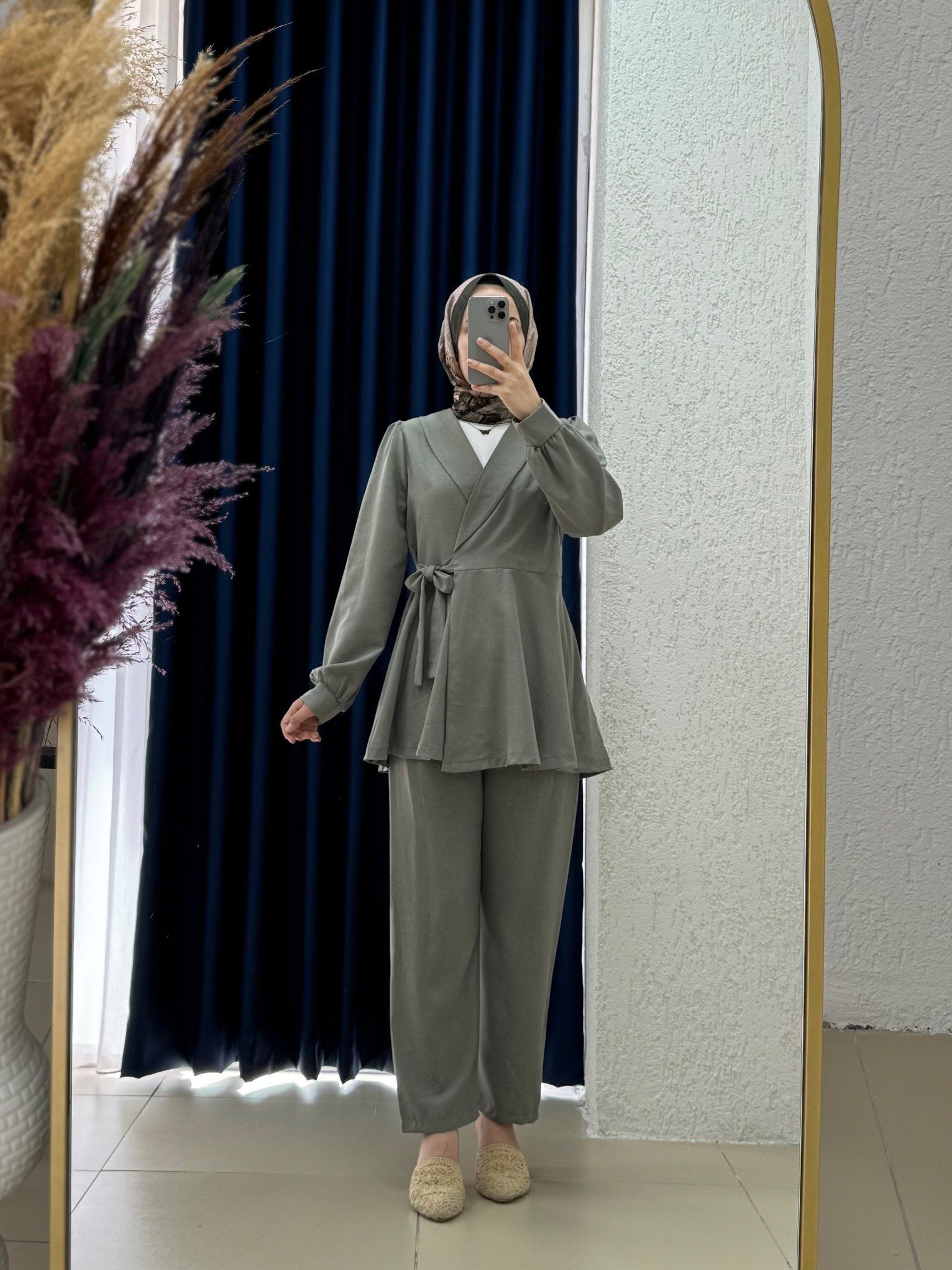 Sormora Kuşak Detaylı Ceketli Pantolonlu Takım-AS471 Mint