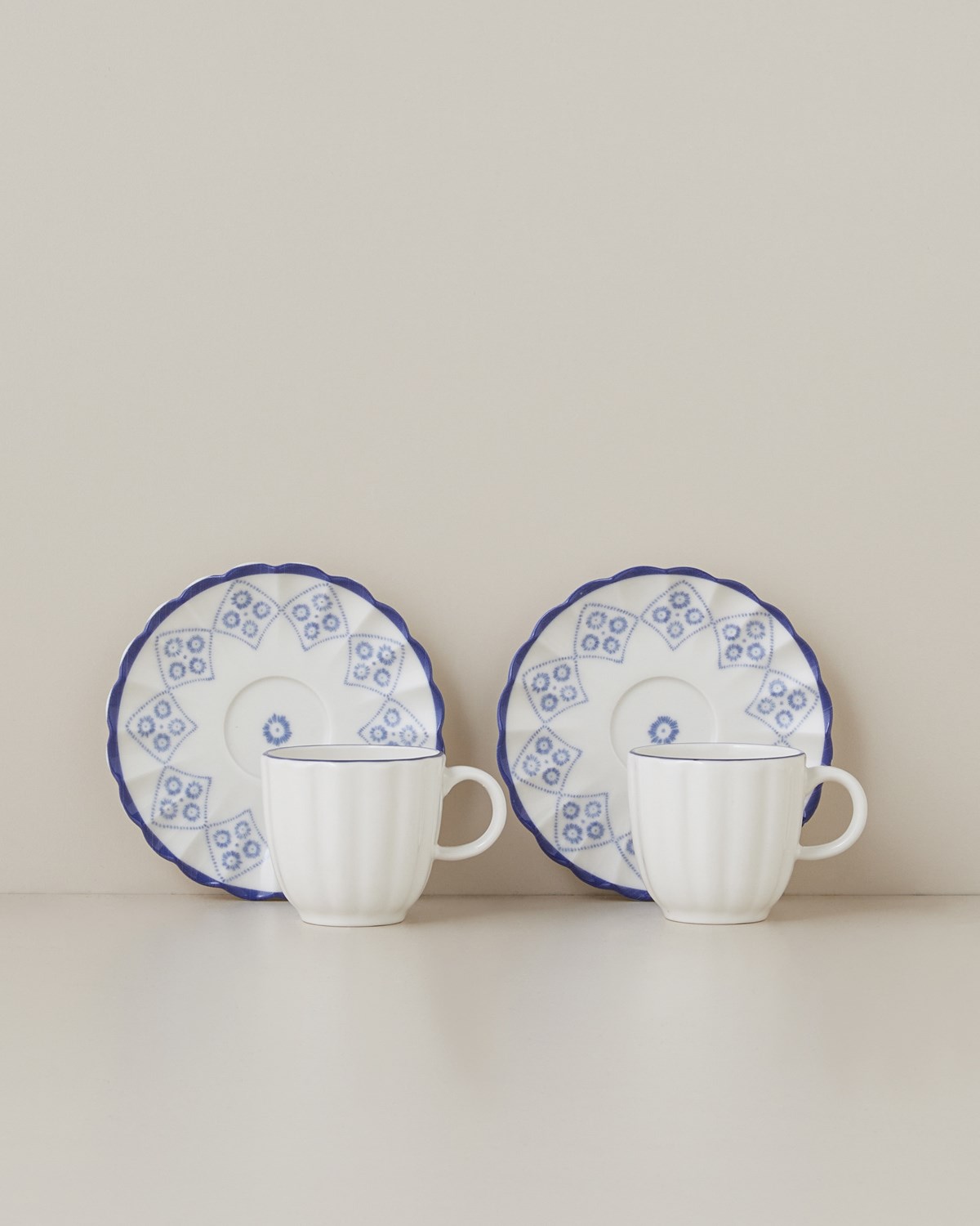 English Home Fretty Porselen 4 Parça 2 Kişilik Kahve Fincan Takımı 95 Ml Mavi
