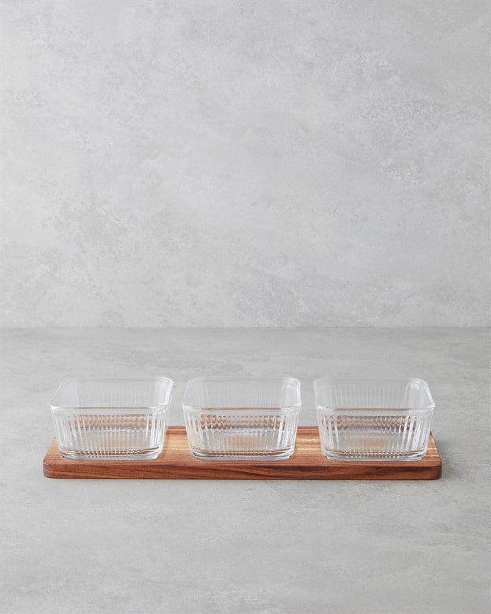 Acalis Akasya-Cam 4 Parça Sunumluk 33x10,5x6 cm Şeffaf