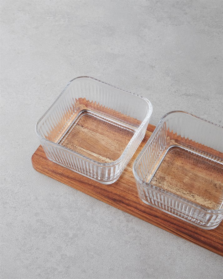 Acalis Akasya-Cam 4 Parça Sunumluk 33x10,5x6 cm Şeffaf