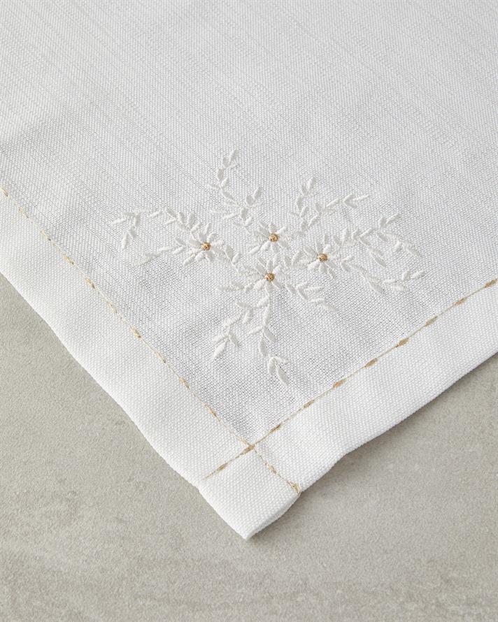 Adelina 2li Misafir Peçetesi Beyaz-Gold