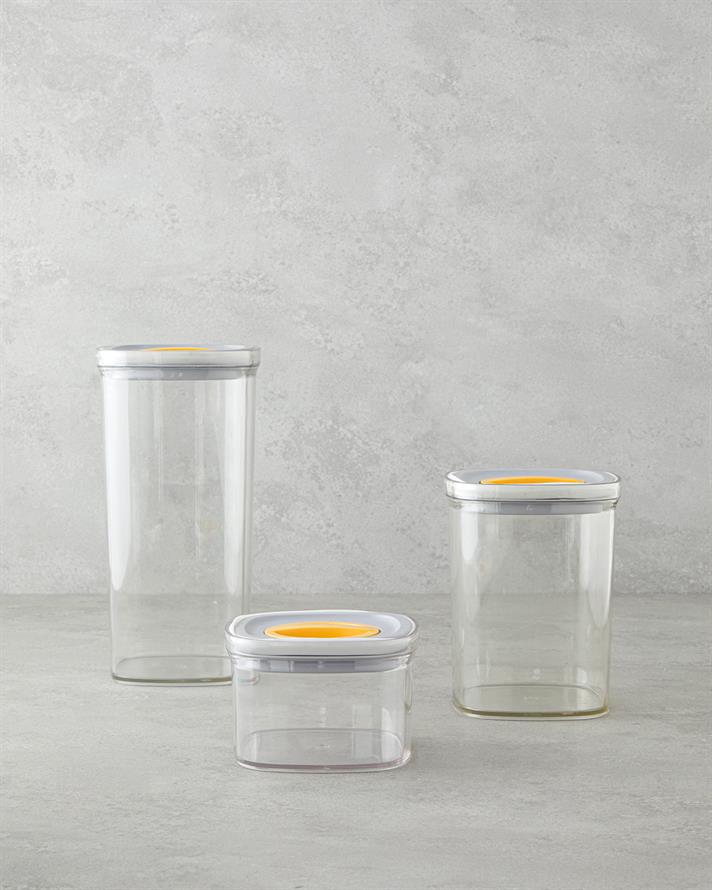 Adly 3 Parça Saklama Kabı 700 ml – 1,4 L – 2 L Yeşil-Krem