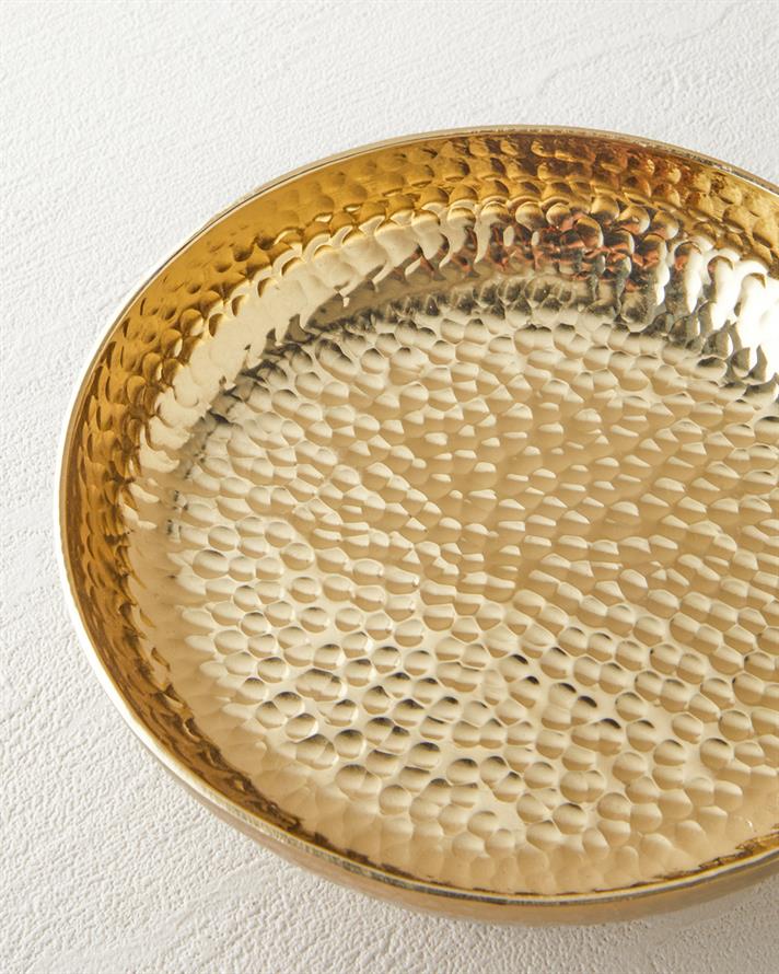 Adora Metal Dekoratif Tepsi 14x14x6,5 cm Gold