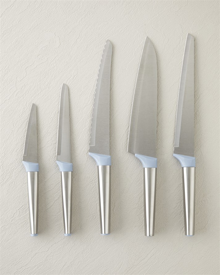 Adrian Paslanmaz Çelik 5 Parça Bıçak Seti 21,6x24,8x32,3x33,4x32,8 cm Gri