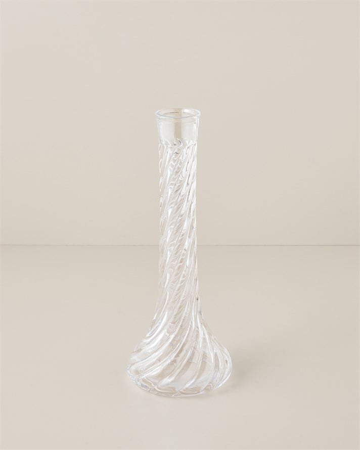 Aidan Cam Vazo 40 cm Şeffaf