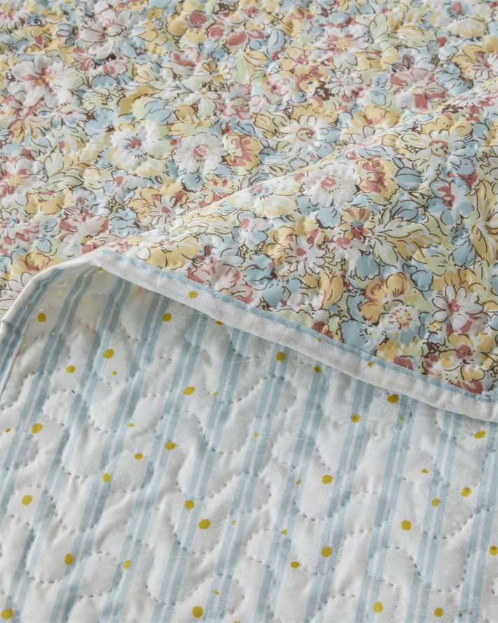 Alba Bloom Çift Kişilik Çok Amaçlı Örtü 200x220 cm Mavi