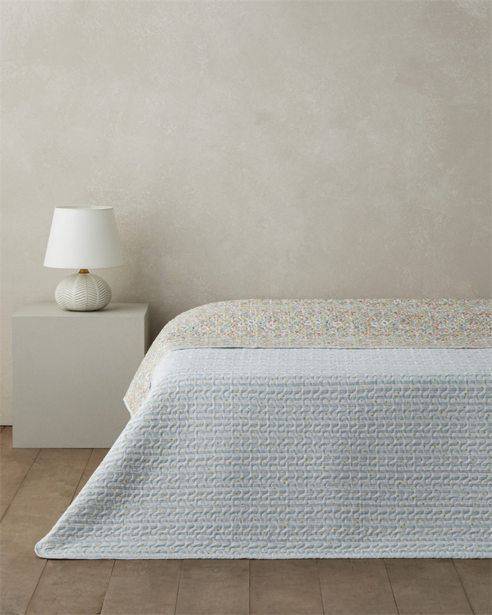 Alba Bloom Tek Kişilik Çok Amaçlı Örtü 160x220 cm Mavi