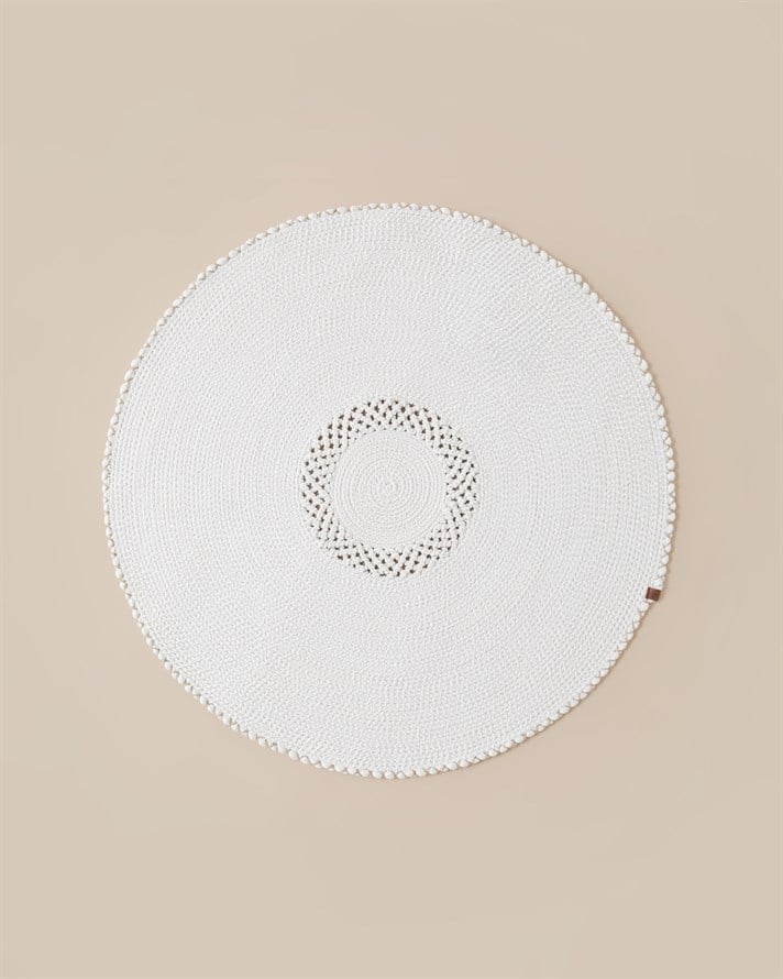Albus Dekoratif Jüt Kilim 100 cm Beyaz