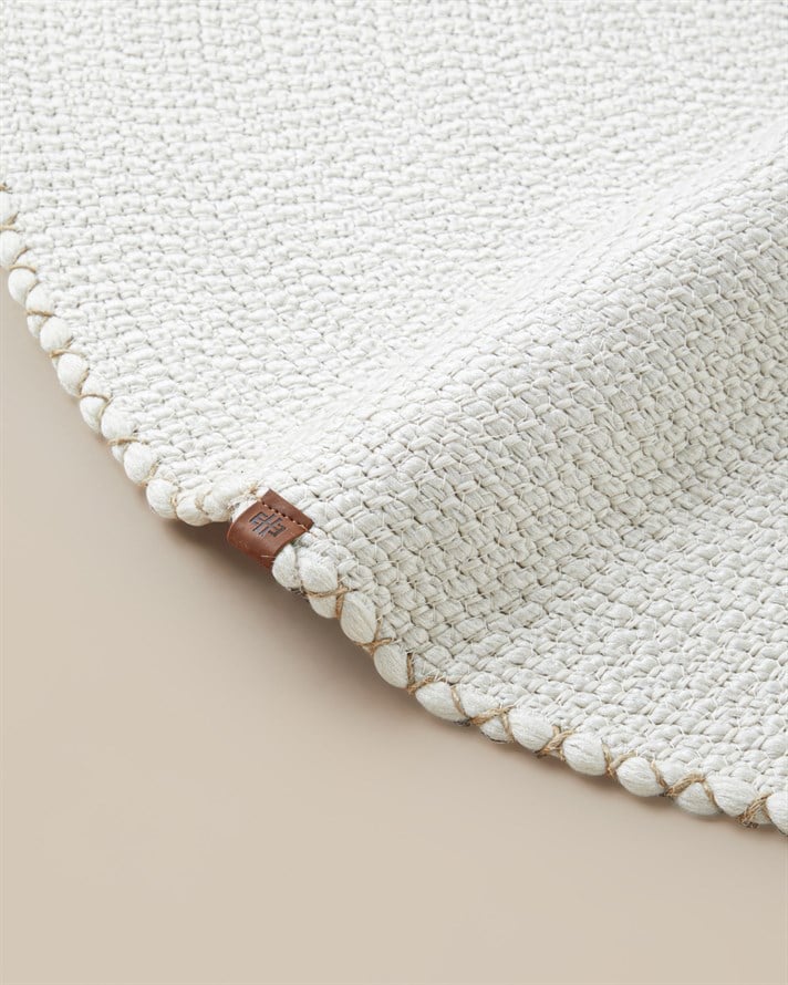 Albus Dekoratif Jüt Kilim 100 cm Beyaz