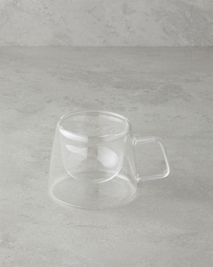 Allegro Borosilikat Cam Çift Cidarlı Kupa 200 ml Şeffaf