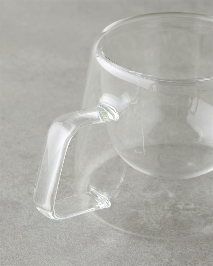 Allegro Borosilikat Cam Çift Cidarlı Kupa 200 ml Şeffaf