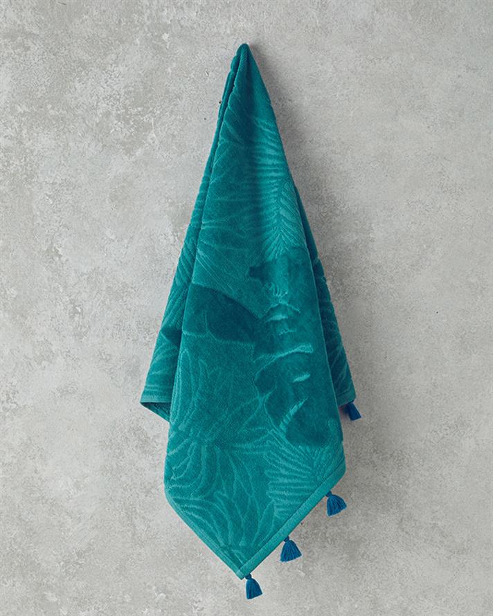 Allover Palmy Pamuklu Yüz Havlusu 50x80 cm Yeşil
