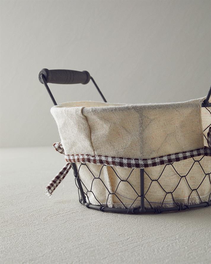 Aluna Metal Ekmek Sepeti Bej