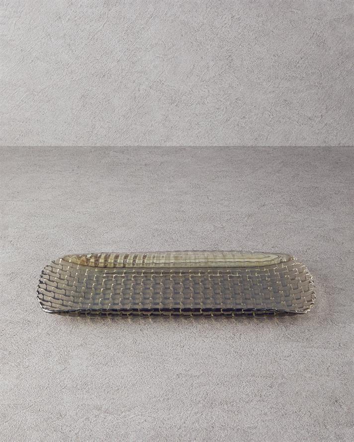 Alvin Cam Kayık Tabak 40x18 cm Antrasit