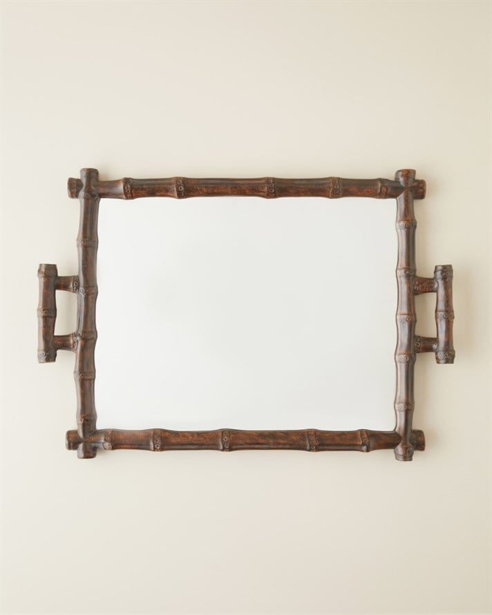 Alvin Polyresin Dekoratif Tepsi 32x46 cm Kahve