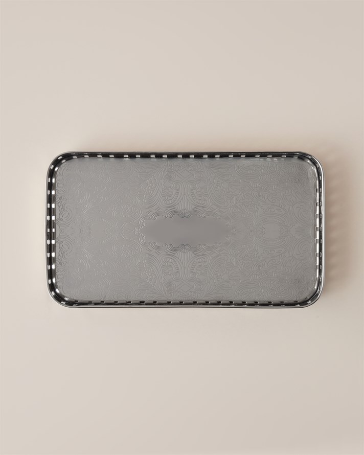 Anabel Metal Dekoratif Tepsi 15x4 Cm Gümüş