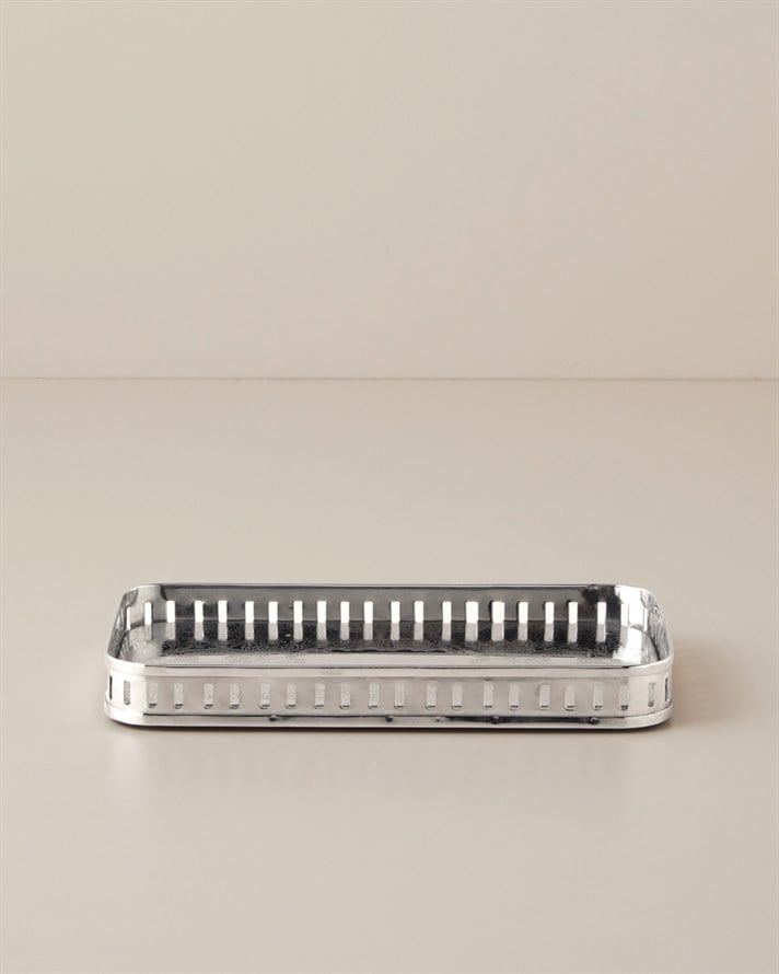 Anabel Metal Dekoratif Tepsi 15x4 Cm Gümüş