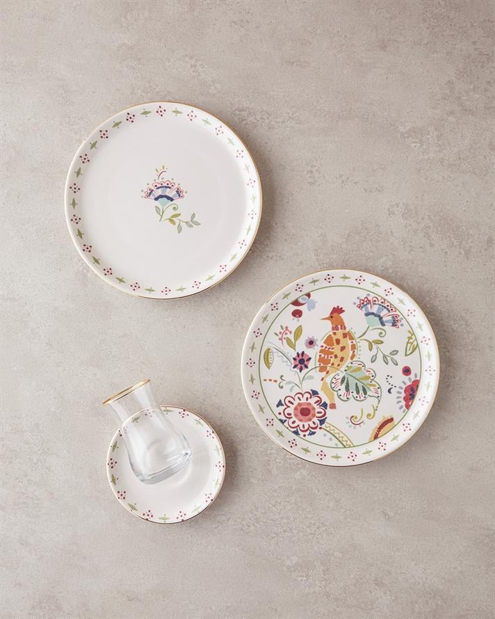 Angelo Seramik Pasta Seti 18 Parça 6 Kişilik Renkli