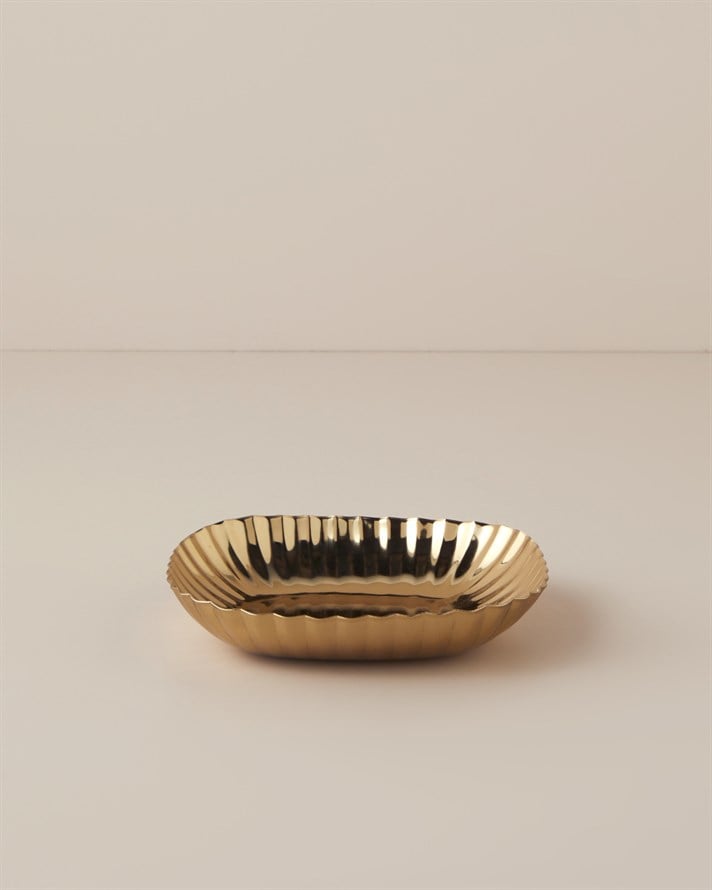 Anissa Metal Dekoratif Tabak 15x17x3 cm Gold