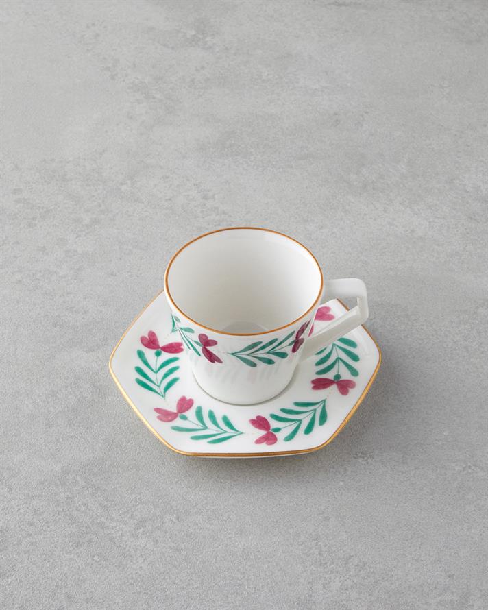 Anna Bone Porselen 4 Parça 2 Kişilik Kahve Fincan Takımı 80 ml Renkli