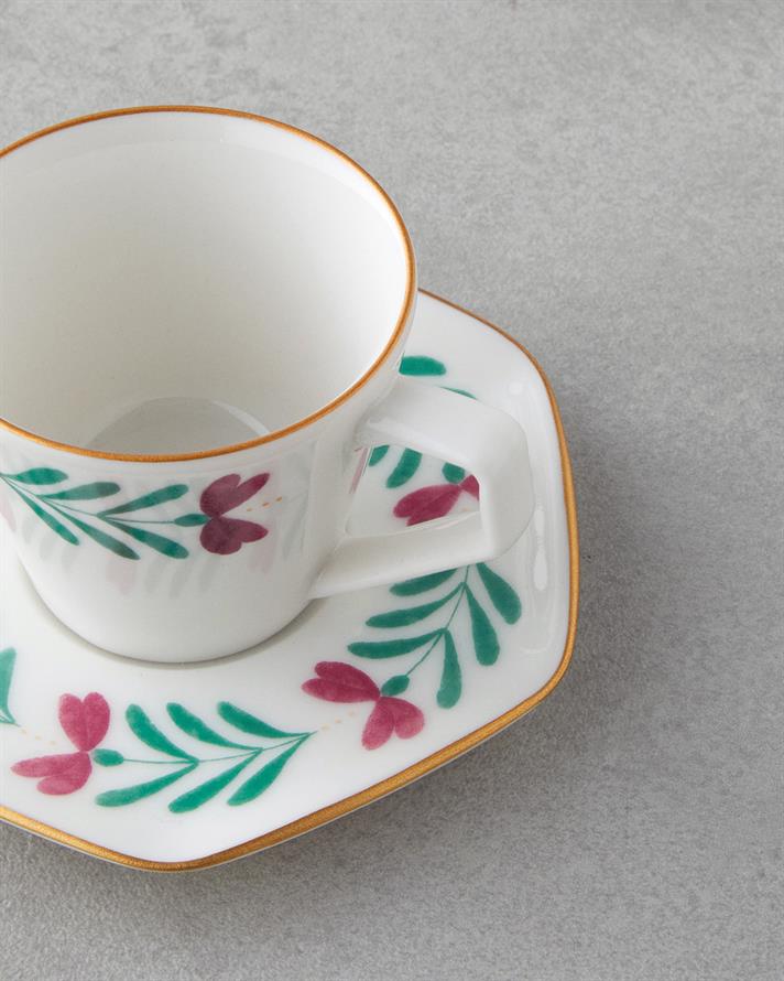 Anna Bone Porselen 4 Parça 2 Kişilik Kahve Fincan Takımı 80 ml Renkli