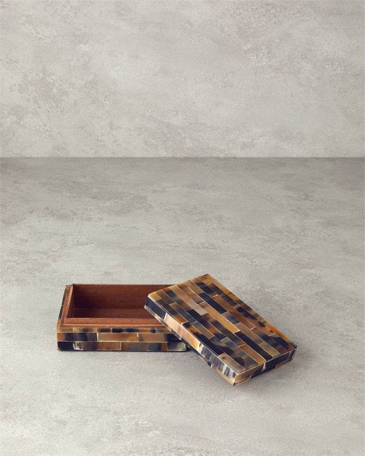 Antique Boho Dekoratif Kutu 18x12,5x6,25 cm Siyah